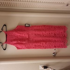 NWT, Marina Hot Pink Lace Halter Dress